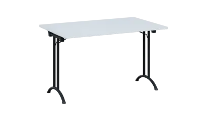 SLA 125 lak skládací jednací stůl 1250x800, deska 25 mm, podnož černý lak, deska bílá